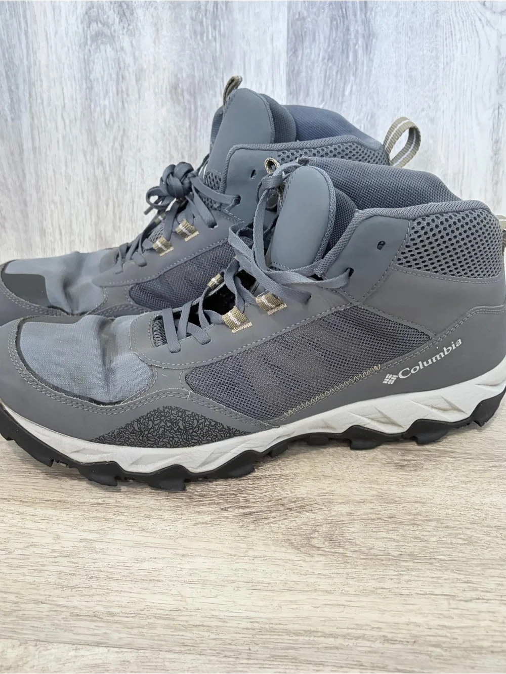 Columbia Flow Centre Hiking Boots Men's 14 Gray Lace Up Ankle Techlite Outdoor